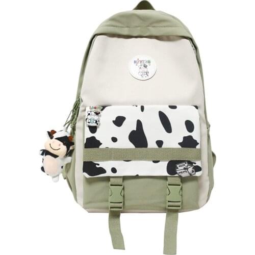Cow print nylon bagpack for girl school bags rucksack women backack womens bags zainetto donna rugzak mochila de mujer rugtas
