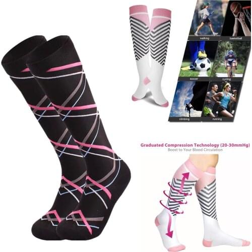 Outdoor Sports Compression Socks New Arrival Antifatigue Unisex Varicose Veins Socks For Nurses Shin Splints Flight Travel Socks