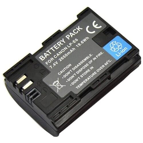New 2650mAh LP-E6 LPE6 LP E6 lp-e6n battery for Canon EOS 5D Mark IV 5D2 5DS R Mark II 2 III 3 6D 60D 60Da 7D 7D2 7DII 70D
