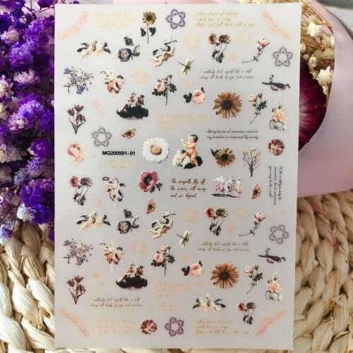 DIY New Japanese Style Angels Nail Stickers Light Traceless Nail Decals Hot Seliig Nail Decoration Women Girl Gift