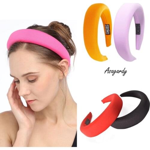 Fashion Sponge Hair Band Thicken Broadside Solid Candy Color Soft Hair Hoop Headbands Designer Hair Accessories For Women Girls