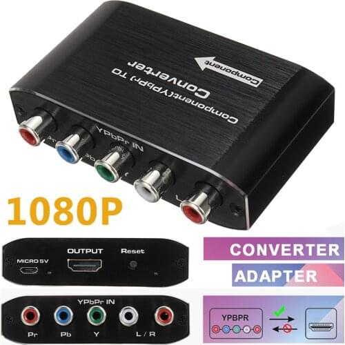 New Arrival Audio Video Adapter RGB RCA VGA to HDMI-compatible 1080P AV Component Converter Box for VHS DVD PS2 Xbox Wii