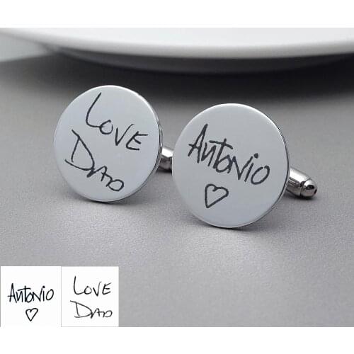 Personalized Cuff Links,Handwriting CuffLinks,Custom Cufflinks for Him,Gift for Dad Husband,Father Day Gift