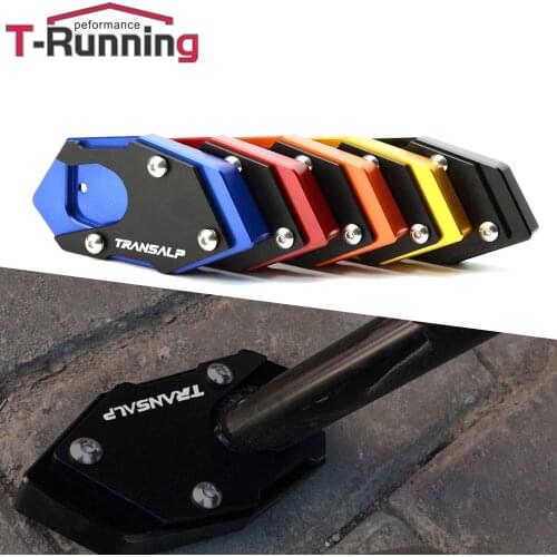For Honda XLV 600 650 700 TRANSALP 600 650 700 Motorcycle CNC Side Stand Foot Kickstand Enlarge Extension Support Plate Pad