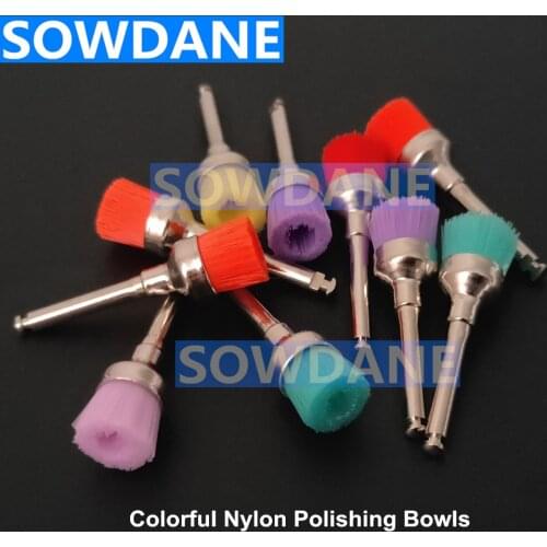 50pcs Dental Colorful Nylon Latch Flat Polishing Polisher Prophy Cup Brush Dental Laboratory Materials Dental Polish Colour Bowl