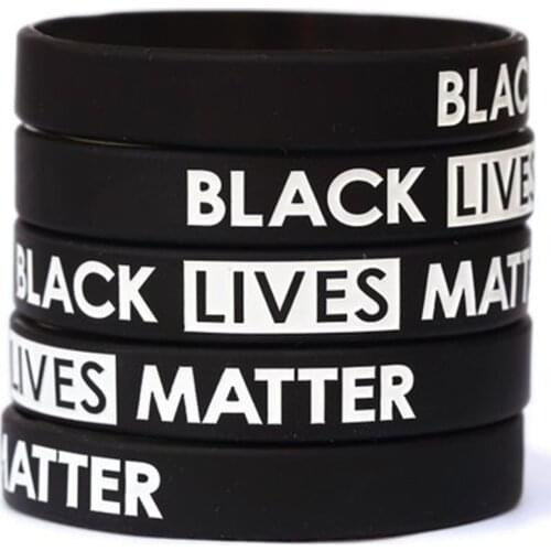 2020 New Black Lives Matter Silicone Wristband Black Bracelets Bangles Silicona I Can't Breath Bracelet