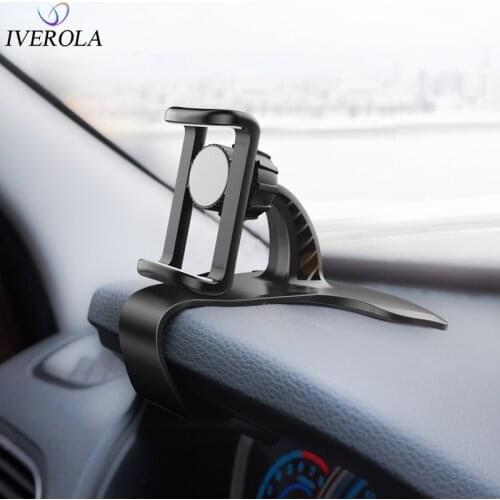 Univerola Car Phone Holder Universal HUD GPS Dashboard Phone Holder Flexible Clip Stand Bracket For iPhone / Xiaomi Smartphones