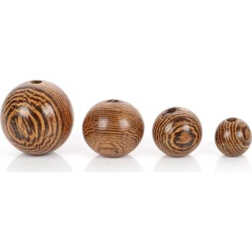 50-100pcs 6-12mm Natural Round Striped Wooden Beads For Jewelry Making DIY Wood Spacer Beads Fit For Bracelet Necklace Findings