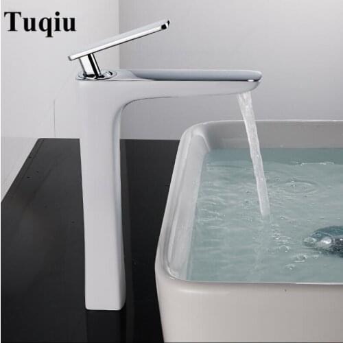 Vidric Basin Faucet Black/White Basin Mixer Brass Crane Bathroom Faucets Hot and Cold Water Mixer Tap Contemporary Mixer Tap tor