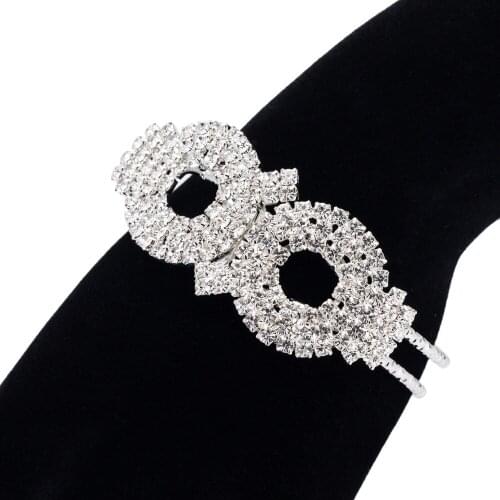 YFJEWE New Fashion Elegant Mask Full Crystal Open Bracelet Women Lady Prom Wedding Jewelry Brithday Gifts Bangles B183