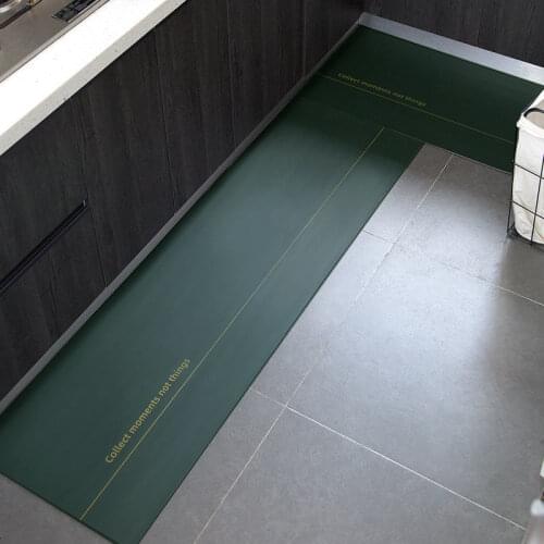 Green Kitchen Carpets PVC Leather Floor Mats Large Floor Carpets Doormats Bedroom Tatami Waterproof Oilproof Kitchen Rugs Tapis