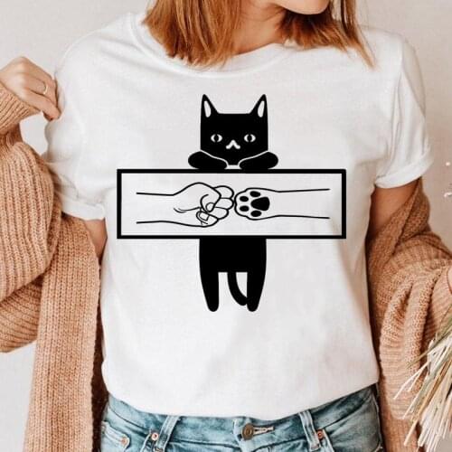 Women 90s Cat Animal Pet New T Shirt Female Tee Fashion Cartoon Short Sleeve T-shirt Graphic Top Print Ladies Clothing