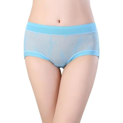 Cueca Transparente Cotton Panties See Through Waist Women Briefs Sexy Woman Penties Spandex Shorts Bragas Mujer Calcinha Bri012