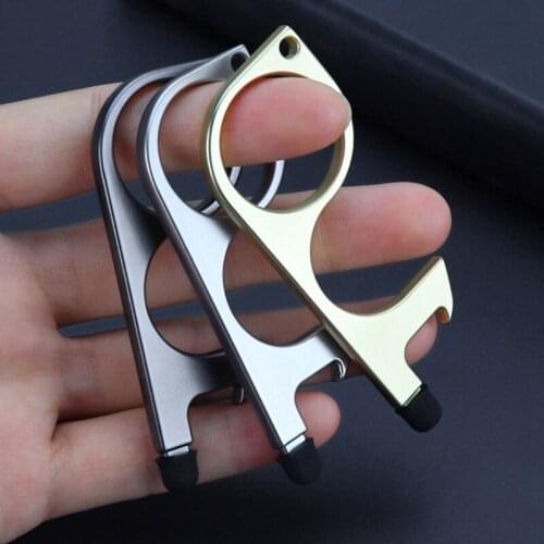 1Pcs Portable No Touch Door Opener Mini Reusable Handle Tools Press Elevator Button Hand Stick for Home Outdoor Stylus Keychain