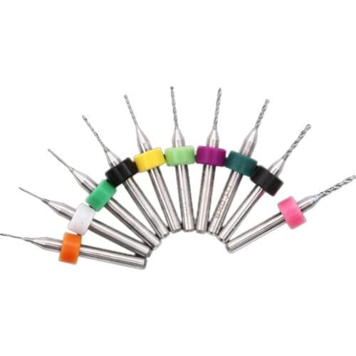 10pcs/set 0.1mm to 1.2mm PCB Mini Drill Bit Tungsten Steel Carbide For Print Circuit Board Cnc Drill Bits Machine