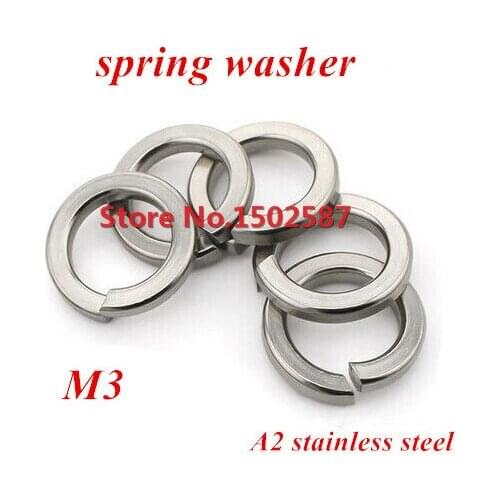 1000 Pieces M3 DIN127 Spring Washer A2-70 Stainless Steel SS304