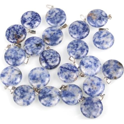 3pcs Oblate Natural Stone Charms Pendants for Jewelry Making DIY Earrings Nacklace Bracelets Accessories Women Gift Size 20x20mm