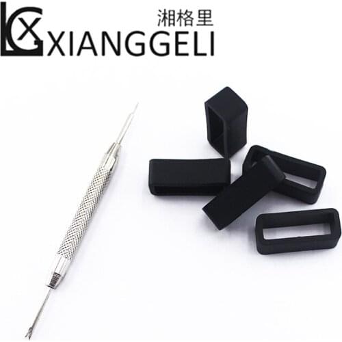 5pcs Black Silicone Bezel Strap Activity Ring Watch Band Watch Accessories 14mm16mm18mm20mm22mm24mm26mm28mm Silicone Strap Loop