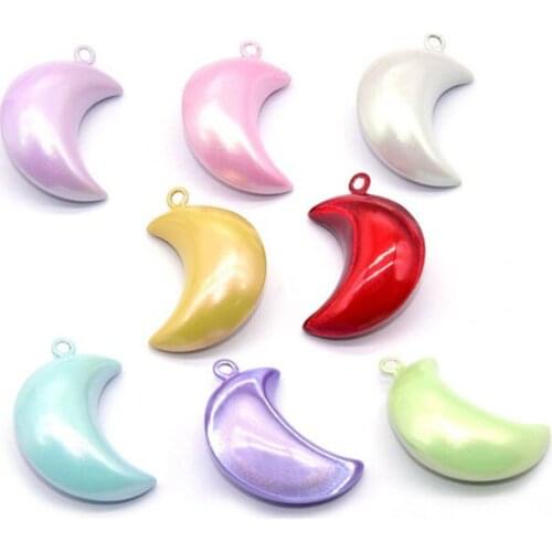 5pcs Moon Style Close Twinkle Jingle Bells Good Luck Charm Pendant Festival Holiday Jewelry Craft Findings