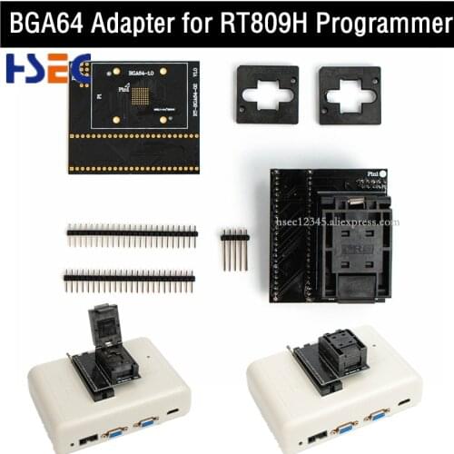 Gold Plating BGA64 adapter for RT809H Programmer universal RT-BGA64-1 1.0mm RT-BGA64-02 Socket 11*13mm programador EMMC adapter
