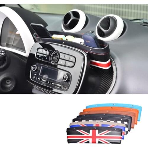 Car dashboard storage box For Smart Forfour Fortwo 453 451 450 Wallet phone coin Seat Crevice Storage Box / Bag car accessories