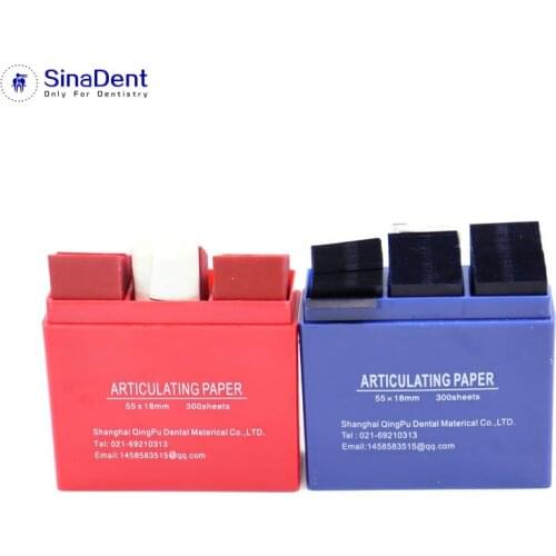 300 Sheets / Box Dental Articulating Paper Strips Blue Red 55*18mm Dental Lab Products Dental Disposable Materials