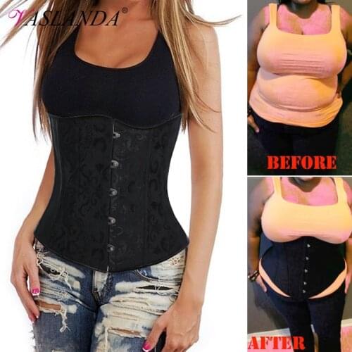 Bustiers & Corsets Lace Up Boned Underbust Waist Cincher Corset Sexy Satin Brocade Gothic Bustier Steampunk Corselet Shapewear