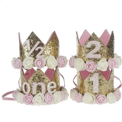 New Pattern Children FLOWER Crown Hair Band Baby Birthday Party Portrait Headwear Toddler Crown Newborn Crown boy prince hat