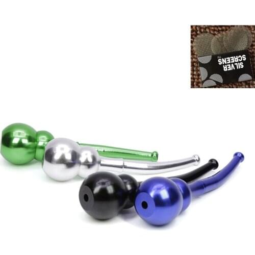 Hot new 97mm smoking tube solid color gourd shape metal shape durable smoking pipe forming tube fittings tobacco pipe fittings