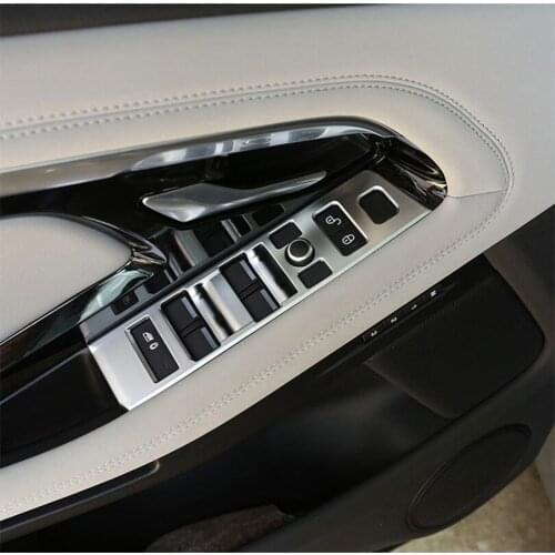 For Range Rover Evoque 2020 ABS Chrome Window Lift Switch Buttons Frame Cover Trim Car Accessories For LHD