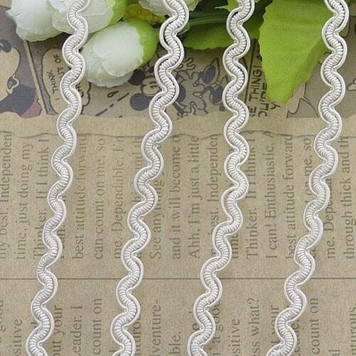 20Meter Beige Wave Lace Trim Sewing Clothes Accessories Wedding Decoration Material Centipede Braided Lace Ribbon DIY Curve Lace