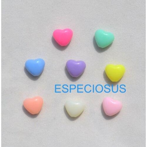 Cartoon Small Heart Bracelet DIY Accessory Mix Color Acrylic Beads Earring Department 9MM Children jewelry Making Finding 100pcs