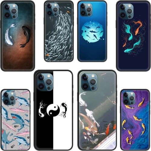 Fish Shark Whale Case For iPhone 12 Mini 11 Pro Max X XR XS Max 7 8 Plus Soft Bumper TPU Back Cover