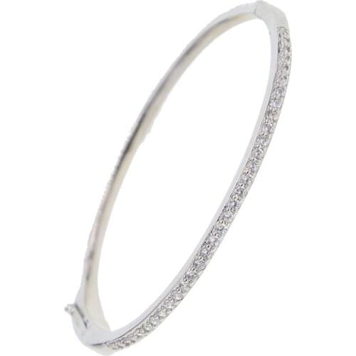 New Gold Color Clear Austrian Crystal CZ Stone Bracelet Bangle For Women weddin Jewelry pulseiras open size bangle high quality