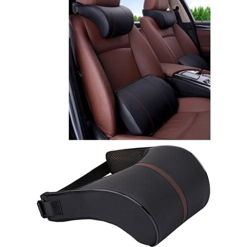 Pair Headrest Pillow & Lumbar Support Auto Cushion Retractable