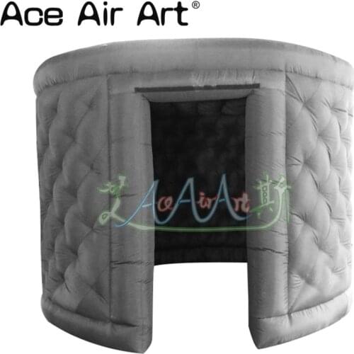 Gray Curly inflatable photo booth,curved foto wall station,selfie kiosk for wedding party and trade events