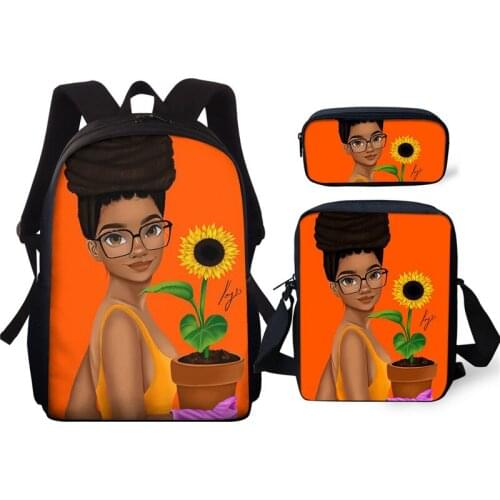 Sunflower Africa Girl Print On School Bags Teenagers Backpacks Boy Travel School Bags Mochila Escolar Menino