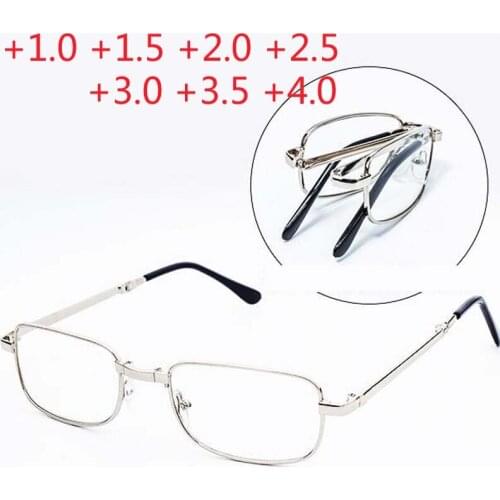 Foldable Metal Women Reading glasses folding eyeglass frames glasses-for-sight +1.0 +2.0 +3.0 +3.5 +4.0 Slim Case Portable 031