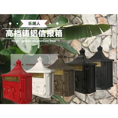 Vintage Rustic Aluminium alloy Mail Box Mailbox Metal Letters Post Box Wall Mounted Country Home Decor Garden props