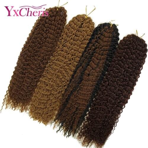 YXCHERISHAIR 18 inch Crochet Braids Afro Kinky Twist Synthetic Ombre Braiding Hair Extensions Black Marly Hair