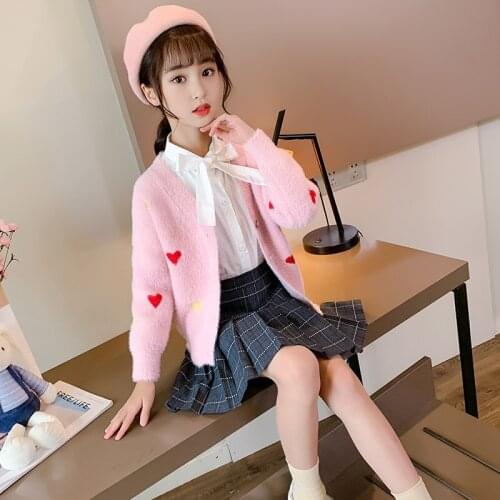 Girls' Knitted Cardigan Baby Sweater Toddler Girl Fall Clothes 2020 Winter Baby Girl Clothes Kids Winter Sweaters