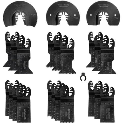 WORKPRO 23PC Multi Oscillating Saw Blade for Metal/wood Quick Release Saw Blades Set CRV Blades