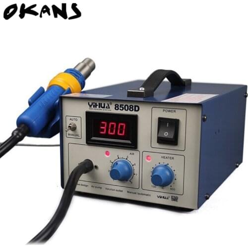 YIHUA 8508D 220v 700w Hot Air Gun Station Heat Air Gun Station 100-450 Celsius Manual Auto Digital Air Pump Rework Station