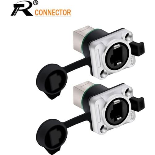 10Pcs/LoT RJ45 Aviation Female Socket Network Modular Connector 8P8C Net Waterproof Network Interface Plug 180°Styles