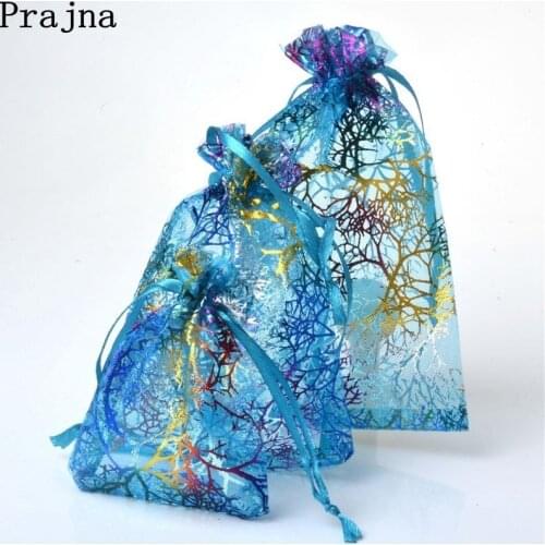 100 PCS/set 3 Sizes Drawstring Organza Bags Colorful Jewelry Packaging Bags Wedding Gift Bags Jewelry Pouches