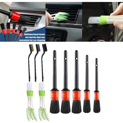 10x Auto Detailing Brush Multi-use Auto Car Detailing Brush Set Car Interior Cleaning Kit For Car Interior Exterior Brush Tool