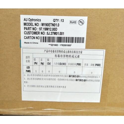 19 Inch AUO LCD Display Panel M190ETN01.0 G190ETT01.0 100% Tested