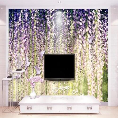 Milofi custom 3D wallpaper mural romantic and beautiful pastoral flower flower living room bedroom background wall paper