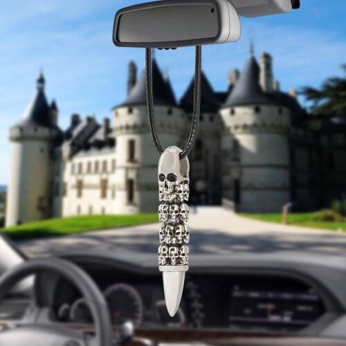 Car Pendant Creative Skull bullet Ornaments Automobiles Rearview Mirror Suspension Decoration Auto Cars Accessories Styling Gift
