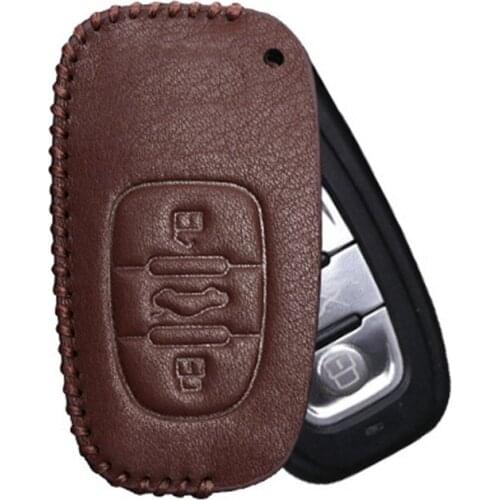 Car Accessories For Audi A3 A4 A4L A5 A6 A6L A7 A8 Q5 S5 S7 B6 B7 B8 C5 C6 Q7 Leather Car Key Cover Shell Case